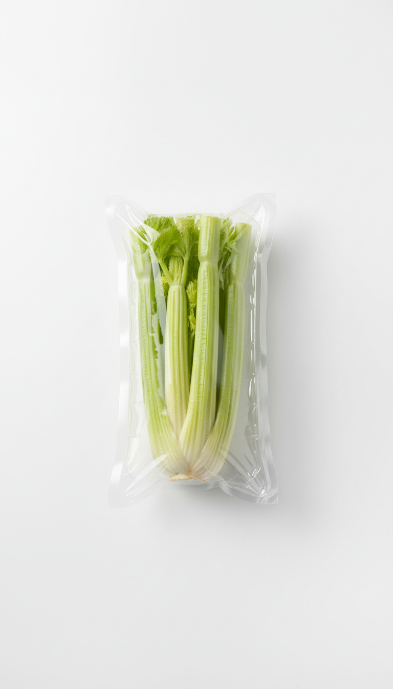 Celery Hearts in Clear Packaging